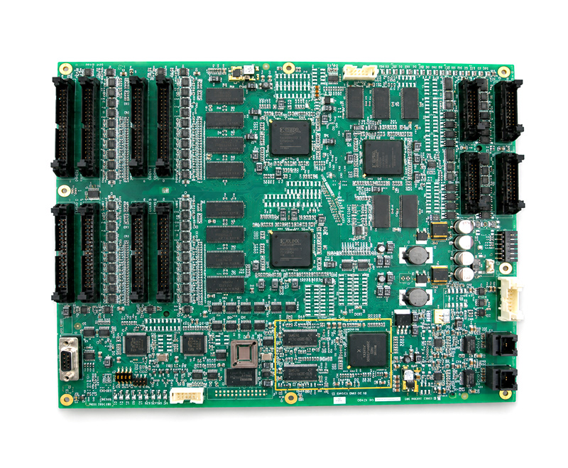 Complex PCBA board with SMT assembly and electronic connectors