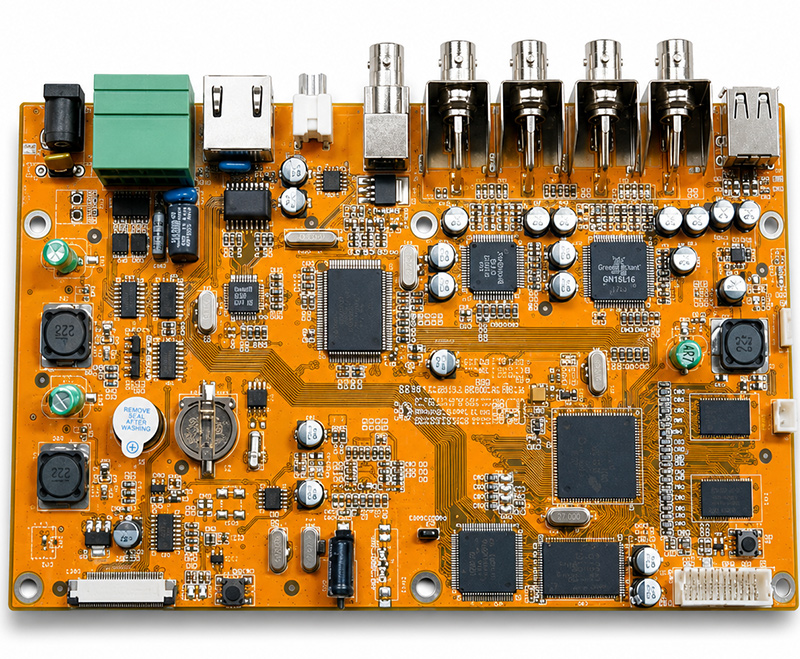 Orange PCBA board for electronic product assembly and testing